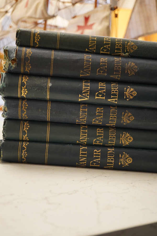 The Vanity Fair Album ... six various vols. (nos.2, 14,15,16,20 and 25). very many coloured lithographed portrait plates; publisher's gilt decorated and lettered cloth, ge., folio. (1869-93)